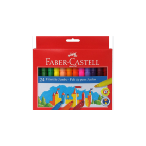 FABER CASTELL 554324 BOJRA UJI FIBRE TIP PEN JUMBO CARDBOARDBOX 24PC 1/6
