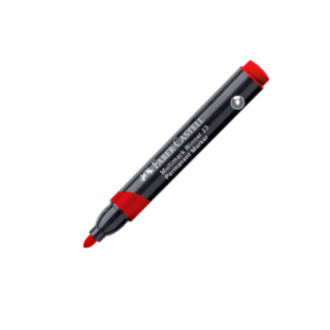 FABER CASTELL 453323 Marker Permanent i Kuq Multimark Winner 23 me Majë të Rrumbullakët