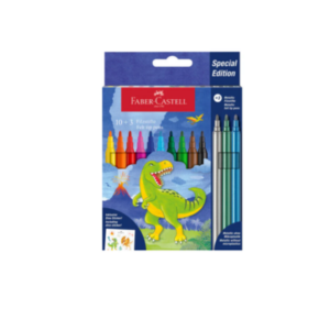 FABER CASTELL 554214 Stilolapsa Felt Tip Dinosaur Kuti Kartoni 13 Copë